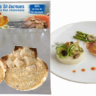 2 coquille st jacques fine champagne 60%